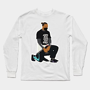 Lewis Hamilton taking a knee ahead of the 2021 Bahrain Grand Prix Long Sleeve T-Shirt